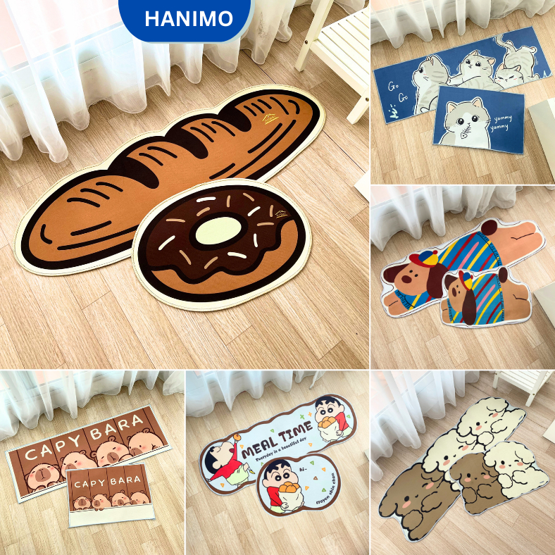Bộ 2 thảm lau chân nhà bếp êm ái, chống trơn trượt, thấm nước hút tốt mềm mại, bền đẹp - HANIMO HA02