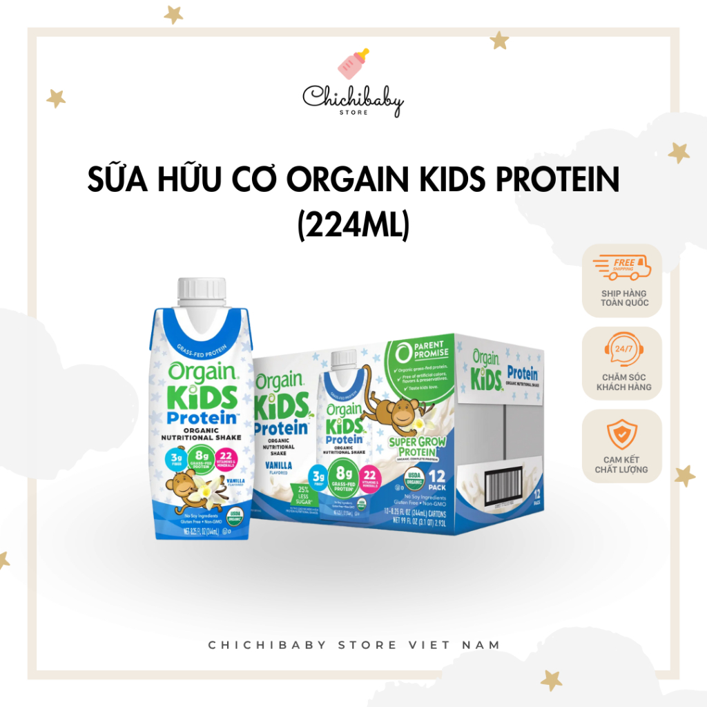 Sữa hữu cơ Orgain Kids Protein (224ml)