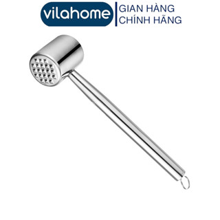  Búa Tròn Inox Cao Cấp Vilahome Hai Mặt Bằng và Đinh Dài 27cm Giã Gừng Tỏi Đập Thịt 