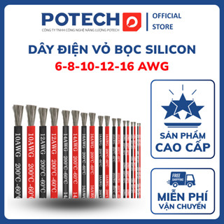 Dây điện chống cháy AWG Size 6 8 10 12 16 vỏ silicon dây điện chịu nhiệt cao - giá 1 mét 