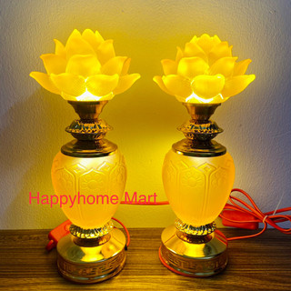 ĐÈN THỜ BÌNH HOA SEN LƯU LY ( 1 đôi )