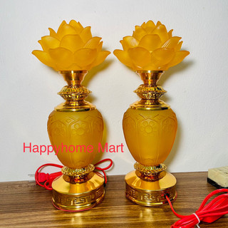 ĐÈN THỜ BÌNH HOA SEN LƯU LY ( 1 đôi )