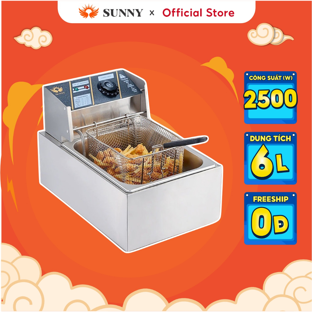 Bếp chiên ngập dầu nhúng điện SUNNY dung tích 6L