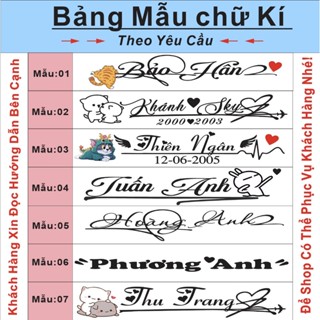  Tem tên theo yêu cầu tem chữ ký dán xe máy dán ô tô mũ bảo hiểm dán điện thoại Decal chống nước bền màu 