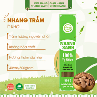  Nhang Trầm Hương 40cm Nhang Xanh – Ít Khói Không Cuốn Tàn Hộp 500g 