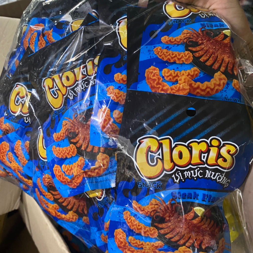 Sỉ bịch 30 gói snack Cloris vị mực nướng và pizza lava siêu ngon giòn giụm, snack mực nướng mẫu mới 