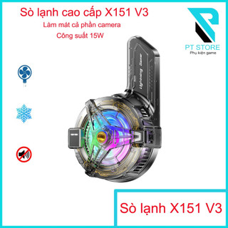  Sò lạnh X151 V3 Bản Mới- Làm mát cả phần Camera - Công Suất 15W - Làm lạnh nhanh chóng - Đèn led RGB - Hiện thị nhiệt độ 