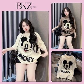  Áo Thun Nữ Thêu Hình Chuột Mickey,Chất Cotton Mềm Mát. 