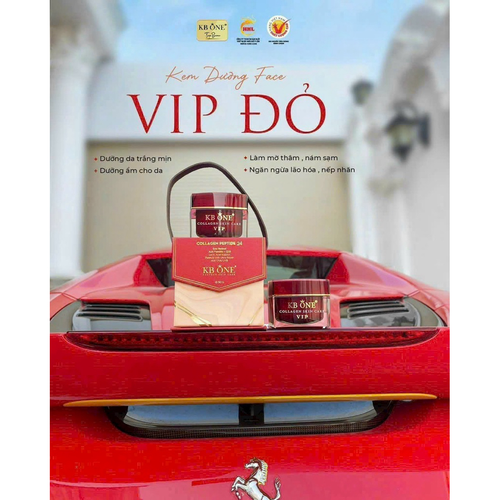 ( HÀNG CHÍNH HÃNG )KEM KBONE VIP ĐỎ Dưỡng da trắng hồng mịn màng, sạch nám, chống lão hoá da, chống 