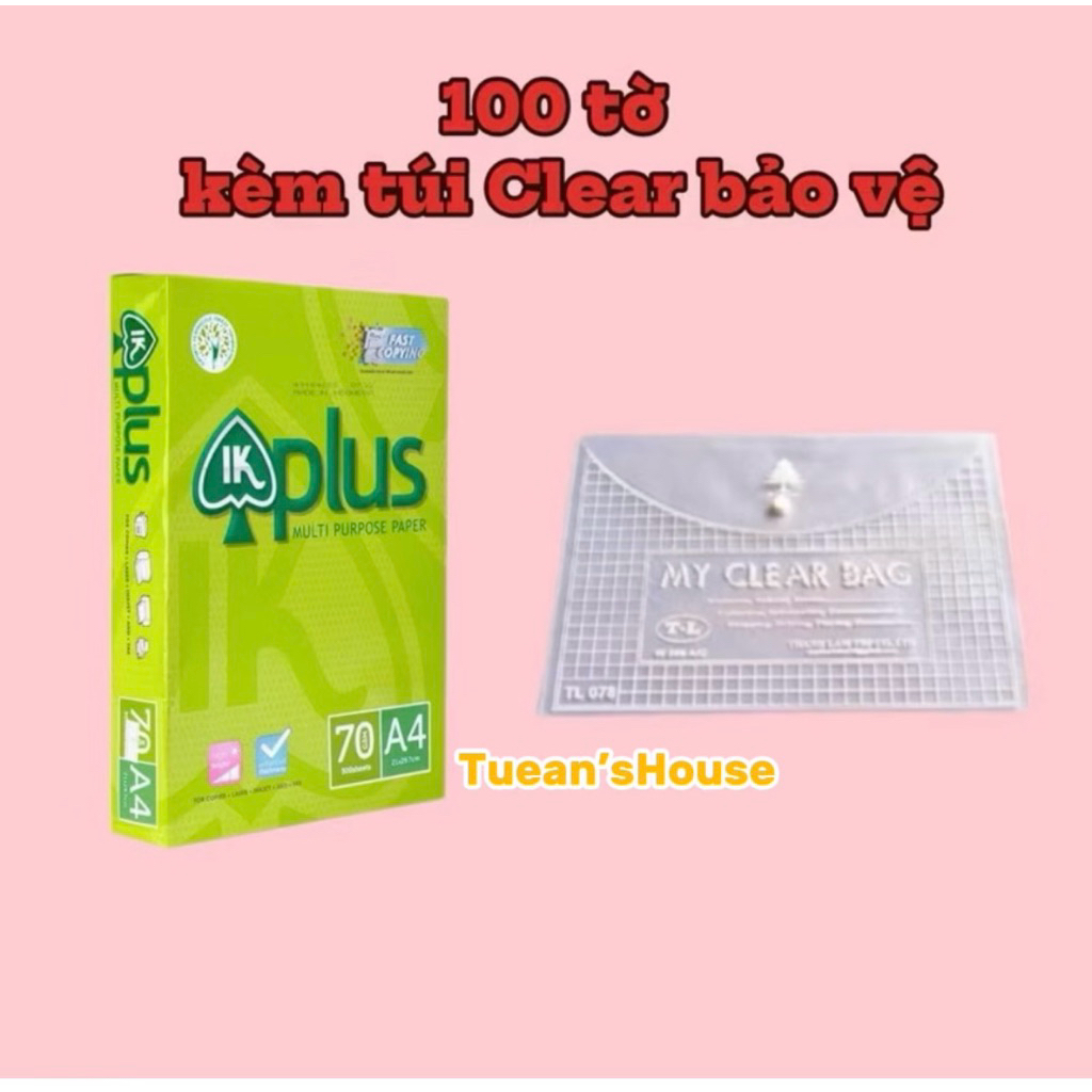[Tách lẻ 50 /100 tờ ] giấy A4/A5 IKPlus 70gsm chuyên dùng in ấn, A5=1/2 A4