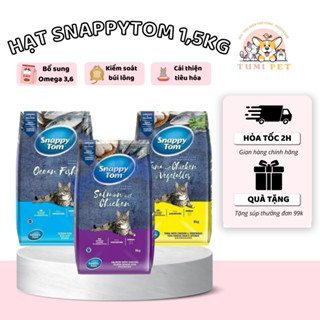   HỎA TỐC HN- CHÍNH HÃNG  Hạt Thức Ăn Khô Snappy Tom 1.5KG Tăng Cường Hệ Miễn Dịch Dành Cho Mèo Từ 4 Tháng Tuổi Loại 1kg5 
