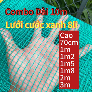 [Combo 5m - 10m] Lưới Lực sỉ, lưới cước xanh 8li, dùng rào gà vịt, phơi khô nông sản...