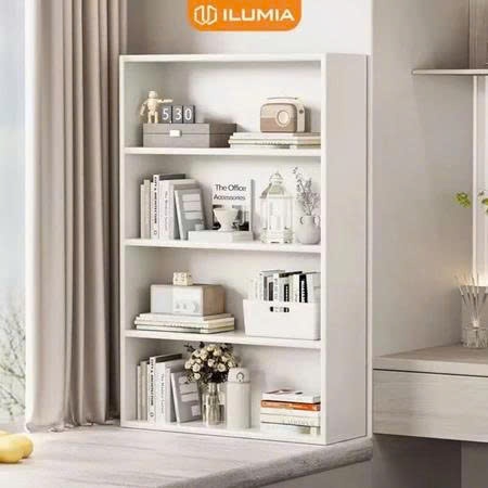 Kệ sách đa năng full trắng đa tầng decor bàn học, bàn làm việc thương hiệu ILUMIA - GA30