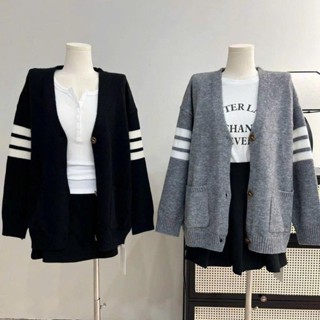  Áo  Cadigan Nỉ  Nam Nữ  Vạch Tay Kẻ 3 Sọc Chất Nỉ Cotton from Siêu xinh 