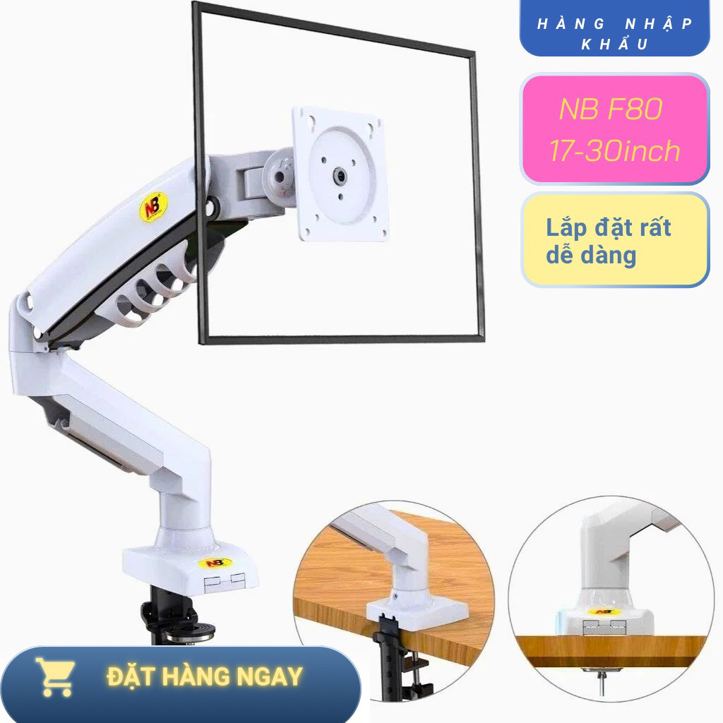 Giá treo màn hình ,Tay Arm máy tính NB F80 (17-30 inch ) - Xoay 360 - Hàng nhập khẩu.