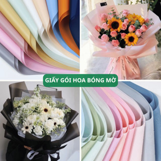 Set 20 Tờ Giấy Gói Hoa Bóng Mờ Trơn Một Màu Khổ 58*58 cm Không Thấm Nước Chống Nhăn HAFA SHOP HANDMADE
