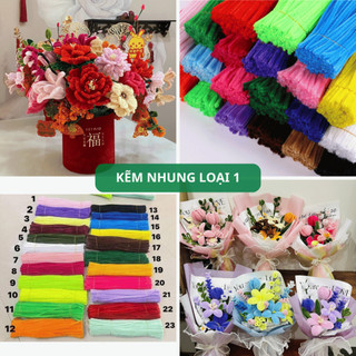   LOẠI 1  Set 100 Kẽm Nhung Hàng Đẹp Dày Mềm Đủ Màu Làm Hoa Handmade Đồ Trang Trí Decor DIY HAFA SHOP HANDMADE 