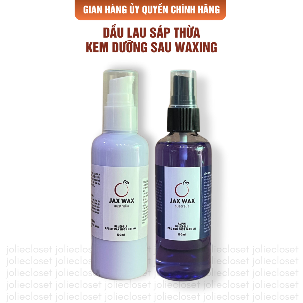  Dầu lau sáp thừa và kem dưỡng da sau wax lông JAX WAX nhập khẩu chính hãng làm dịu da giảm đỏ da lông mọc ngược 100ml 