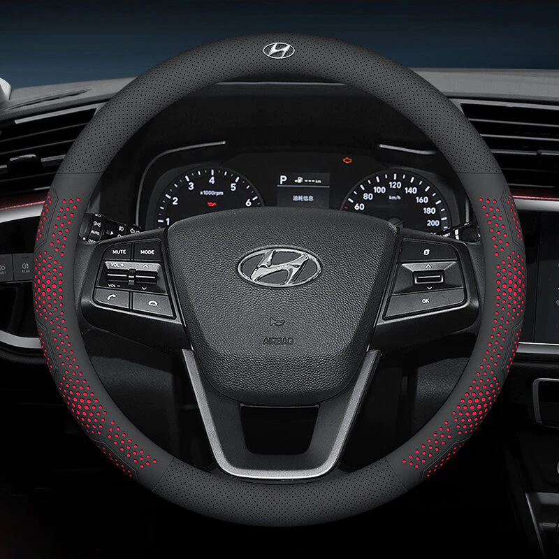 Bọc Vô Lăng Da Nappa 3D Vân Tổ Ong Xe Hyundai
