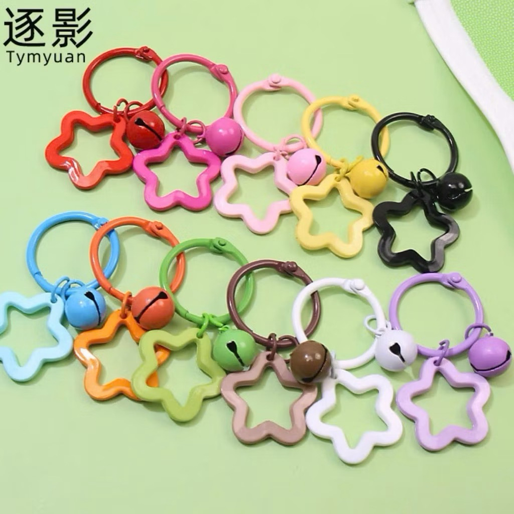 SET 10 CÁI Móc Khoá Ngôi Sao Kèm Chuông - Handmade - DIY