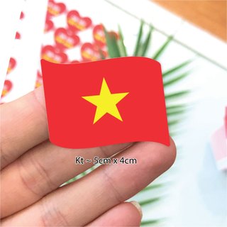 Sticker 50 tem cờ trái tim, tem cờ việt nam