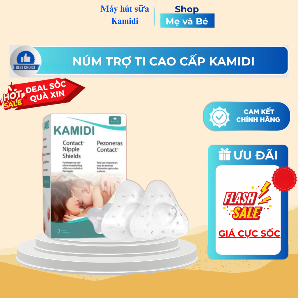 Núm Trợ Ti Kamidi Chất Liệu Silicon Co Dãn Mềm Mại Bảo Vệ Đầu Ngực Cho Mẹ Và Hỗ Trợ Cho Bé Ti Song S