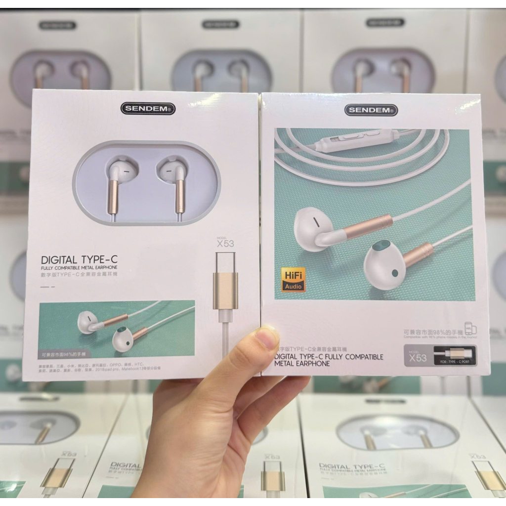Tai nghe nhét tai Kỹ Thuật Số SENDEM X53 cổng Type C, Chất Audio HiFi