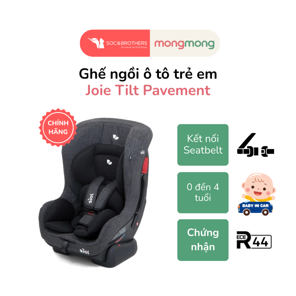 Ghế ngồi ô tô cho bé Joie Tilt Pavement - Kết nối Seatbelt - Dùng cho bé từ sơ sinh đến 4 tuổi - Saf