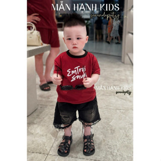 Set bộ quần áo em trai sayhi kèm quần bò ngố rách đồ bé trai [MH-KÍDS]