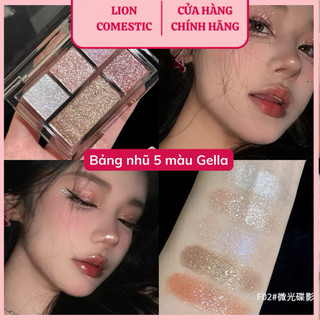   GELLA'S  Bảng Nhũ 5 Màu Ngọc Trai Gella Lấp Lánh Bám Lâu 