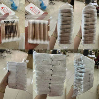 Tăm bông tiệt trùng cán gỗ Combo 5 gói