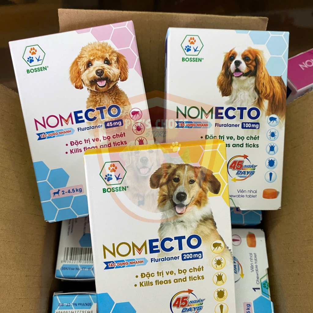 Nomecto BOSSEN - Viên Nhai Mềm Diệt Ve, Rận, Viêm da do Demodex - An toàn cho thú mang thai