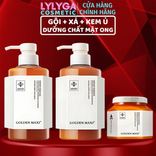  Dầu gội dầu xả GOLDEN MAXI 750ml kem ủ tóc phục hồi tóc hư tổn 800ml Dưỡng chất mật ong cho tóc bóng mượt chắc khỏe 
