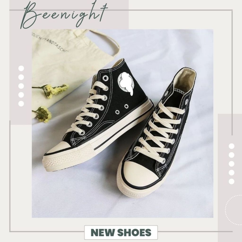 Giày Sneaker CV Nam Nữ, Giày Thể Thao CV Cổ Cao Màu Đen CV01 || BeeNight Sneaker