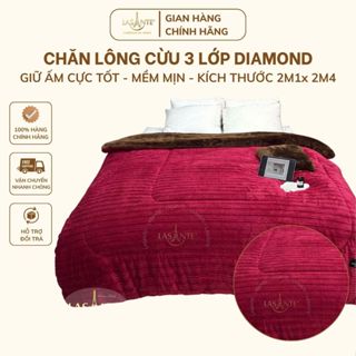 Chăn Lông Cừu Pháp Lasante' Diamond Cao Cấp Nhiều Màu Siêu Rộng Dày Dặn Cho Mùa Đông 2m1x2m4