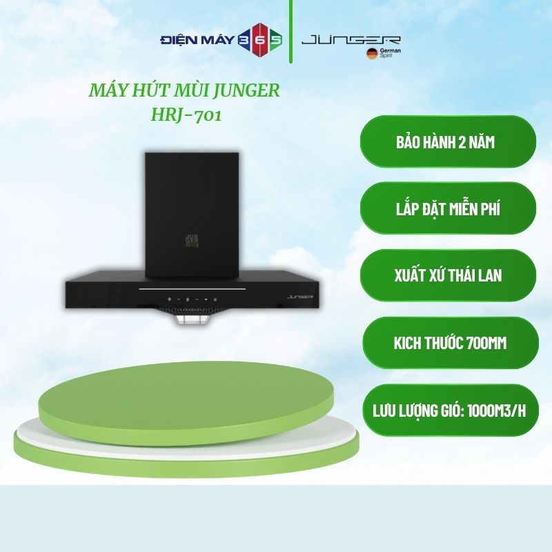 Junger HRJ-701 Máy Hút Mùi Áp Tường – Hàng Chính Hãng – Vận Hành Êm Ái – Thiết Kế Hiện Đại