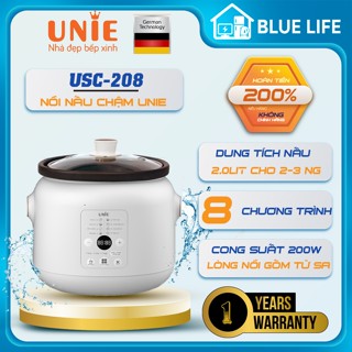 Nồi Nấu Chậm Unie USC208, Lòng Nồi Gốm Tự Nhiên Dung Tích 2.0Lit, Hàng Chính Hãng