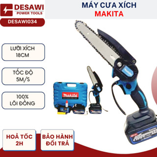 Máy Máy Cưa PIN  199V Tặng Xích Sơ Cua Hàng Chuẩn Lõi Đồng Cắt Cành Cực Khỏe