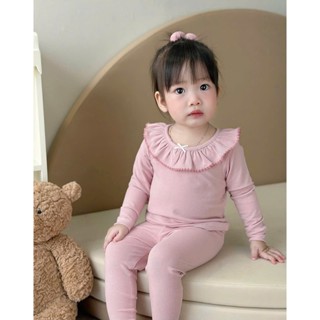 Bộ quần áo bé gái - Bộ đồ dài tay bé gái cổ bèo cao cấp cho bé từ 1 tuổi đến 5 tuổi