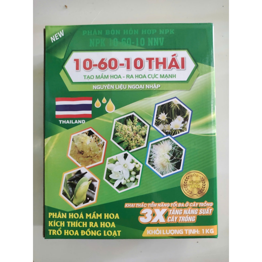 PHÂN BÓN 10-60-10 THÁI HỘP 1KG