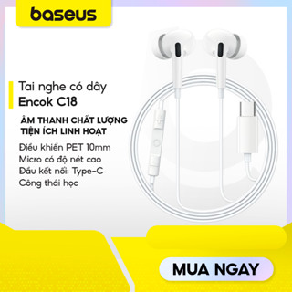 Tai nghe có dây Baseus Encok C18 trắng cho Smartphone Pro Laptop