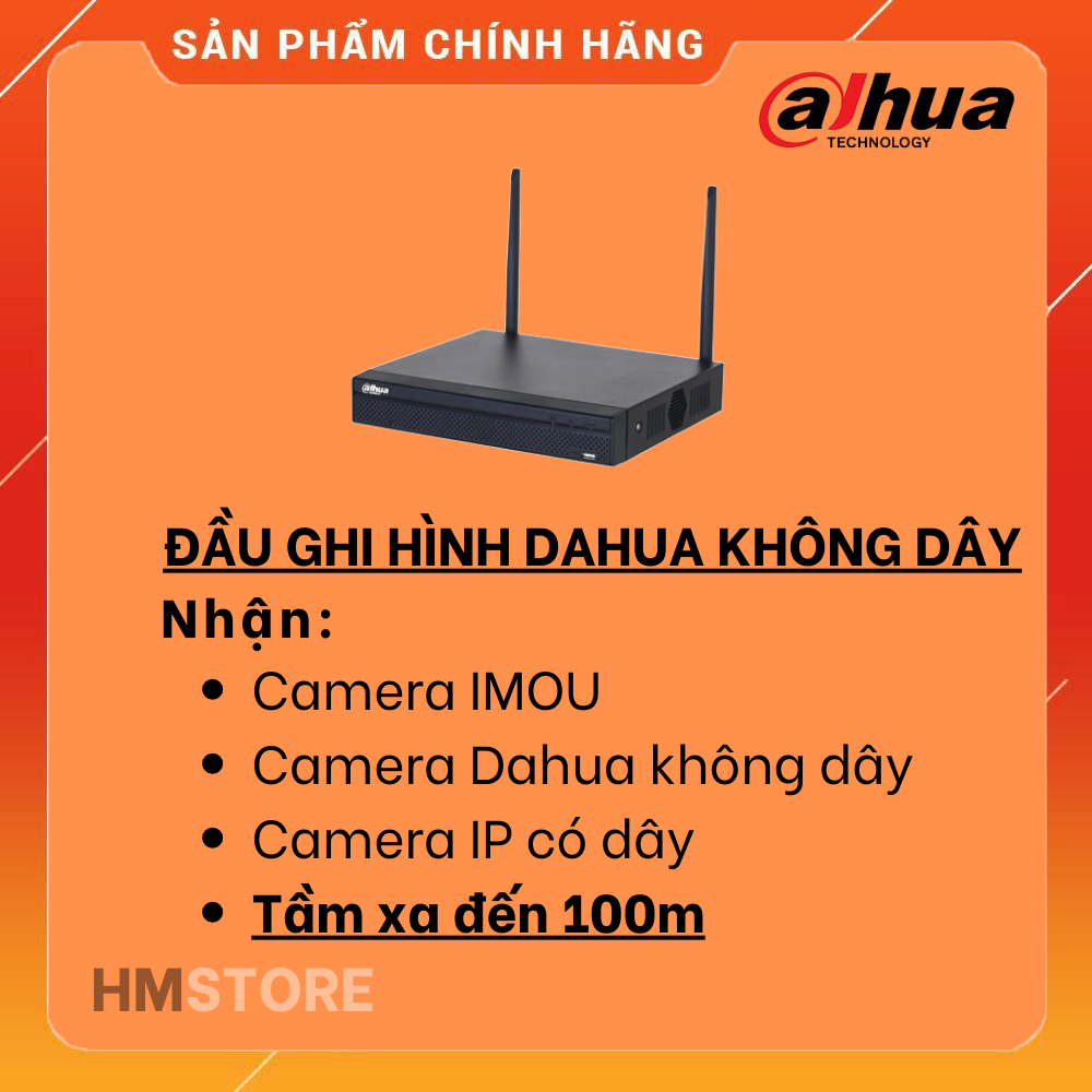 Đầu ghi không dây Dahua 4 cổng mã DHI-NVR1104HS-W-S2-FCC
