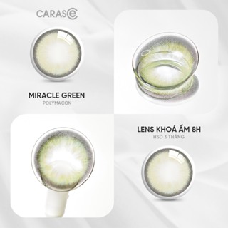   1 chiếc  Kính áp tròng khoá ẩm 8H 3 Tháng Màu Xanh Lá Viền Xám CARASE Lens cận MIRACLE GREEN  