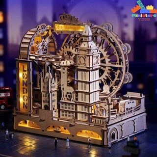 [Bản tiếng Anh]Mô hình gỗ Cơ động học ROKR Marble Travel London Marble Run 3D Wooden Puzzle EGB01 Quà tặng sáng tạo
