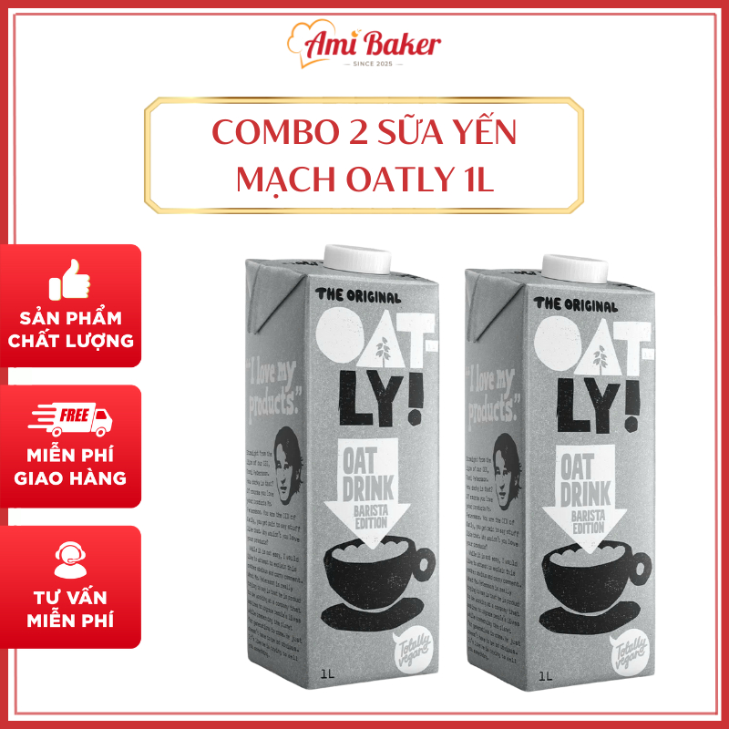 Combo 2 Hộp Sữa Yến Mạch Thuỵ Điển Oatly 1L