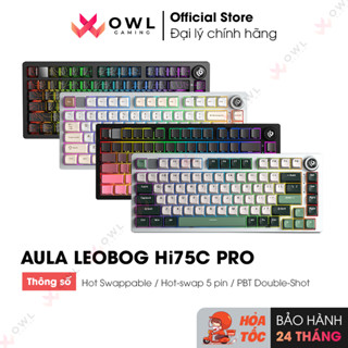  Bàn phím AULA LEOBOG Hi75C PRO Black Gradient  White Green   Black Pink  Black Contour  White Brown  Hàng chính hãng  