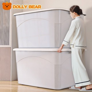  Thùng nhựa có nắp đựng đồ có bánh xe Hộp đựng đồ dung 61L 95L 132L 195L Thùng Đựng Quần Áo Chống Bụi Màu Xám Xanh hồng 