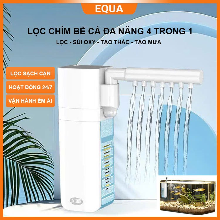 Máy lọc nước bể cá đa năng Jialu, lọc chìm kết hợp tạo thác mưa, chỉnh được luồng thổi, lọc siêu sạc