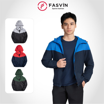 Áo gió thể thao nam Fasvin 2 lớp có mũ chất liệu cao cấp mềm mại co giãn AG22549.HN