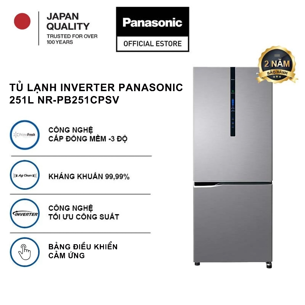 [LIVESTREAM] Tủ lạnh Panasonic Inverter 251 lít NR-PB251CPSV Ngăn đông mềm Ngăn đá dưới